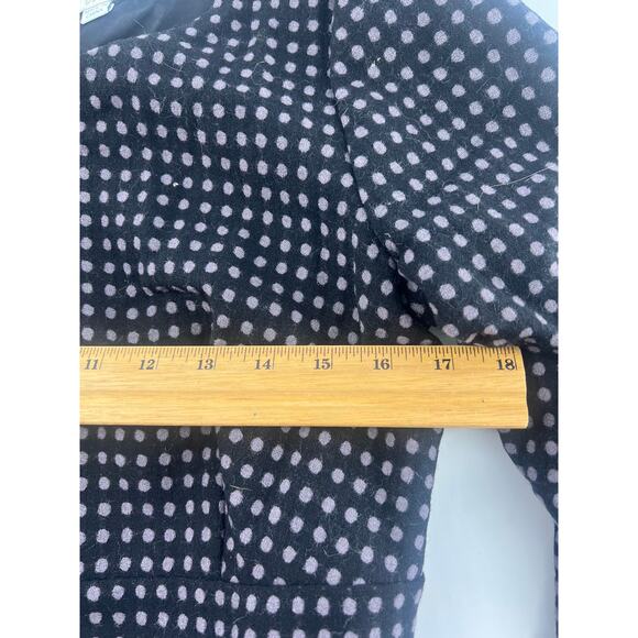Boden Dress Womens Size 8 R Black Gray Polka Dots Wool Blend Flare Midi Lined - Picture 11 of 11